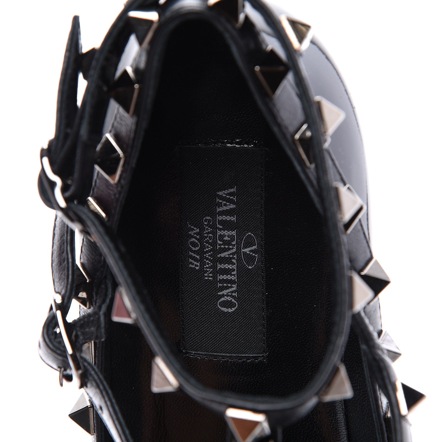 Valentino Garavani Patent Rockstud Cage Ballerina Flats 36 Black 8 of 11