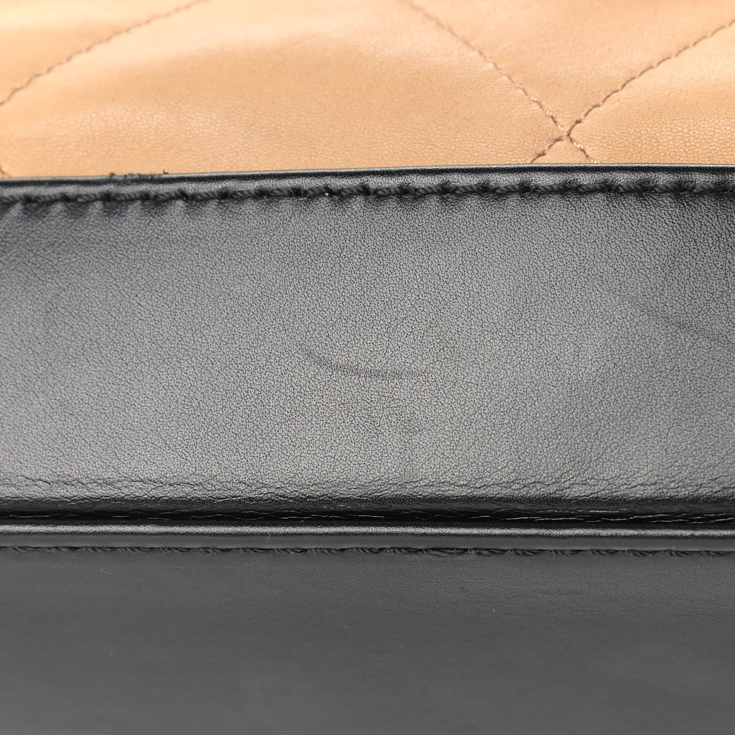 Calfskin Quilted VIP Flap Beige Black