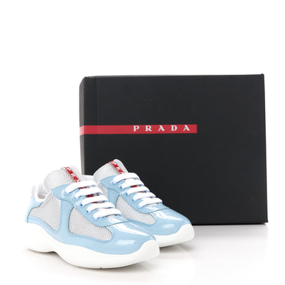 Prada Patent America's Cup Patchwork Sneakers 35 Celeste 9 of 9