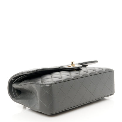 Chanel Lambskin Quilted Medium Double Flap Dark Grey 4 of 11