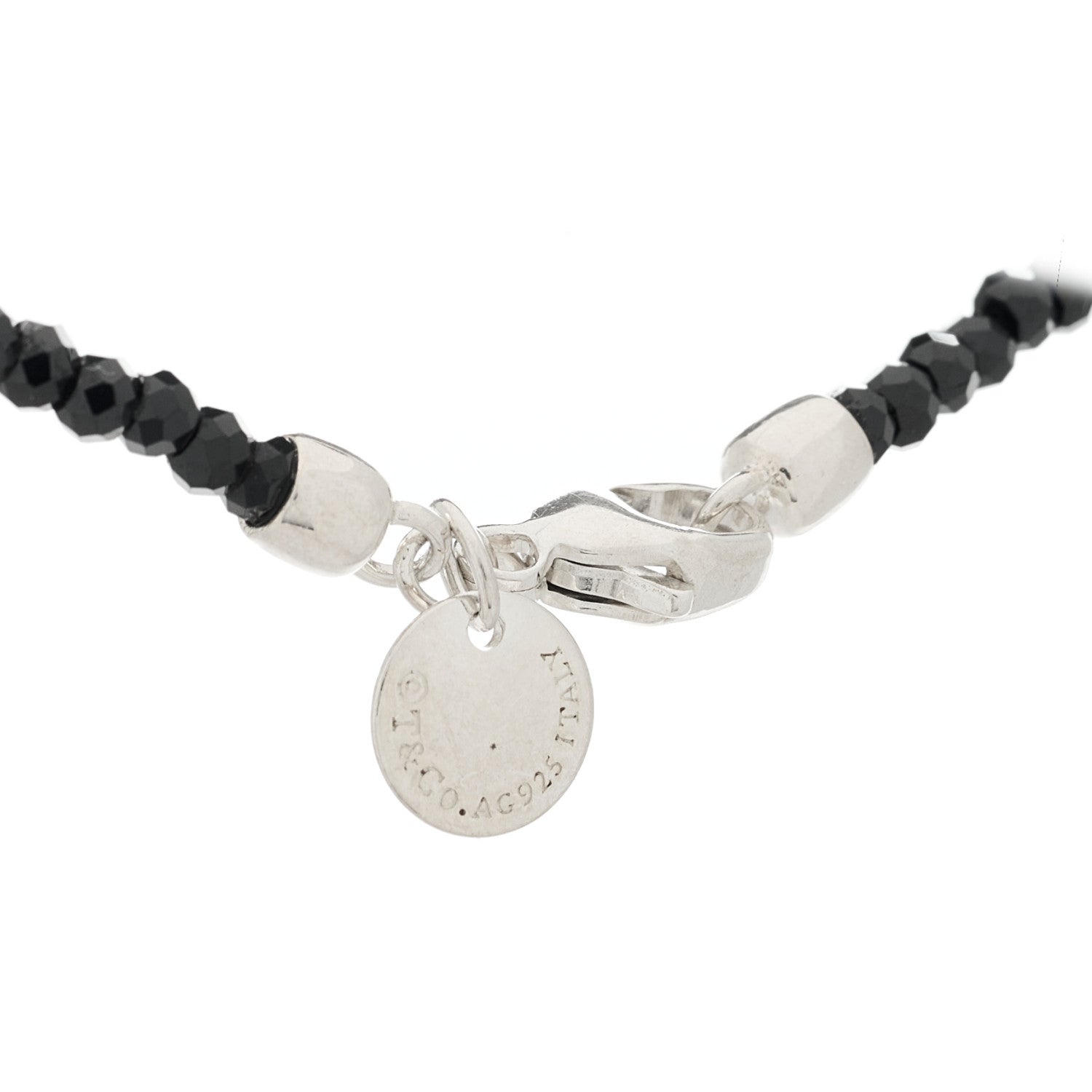 Tiffany Sterling Silver Black Spinel Pearl Ziegfeld Bead Necklace 5 of 6