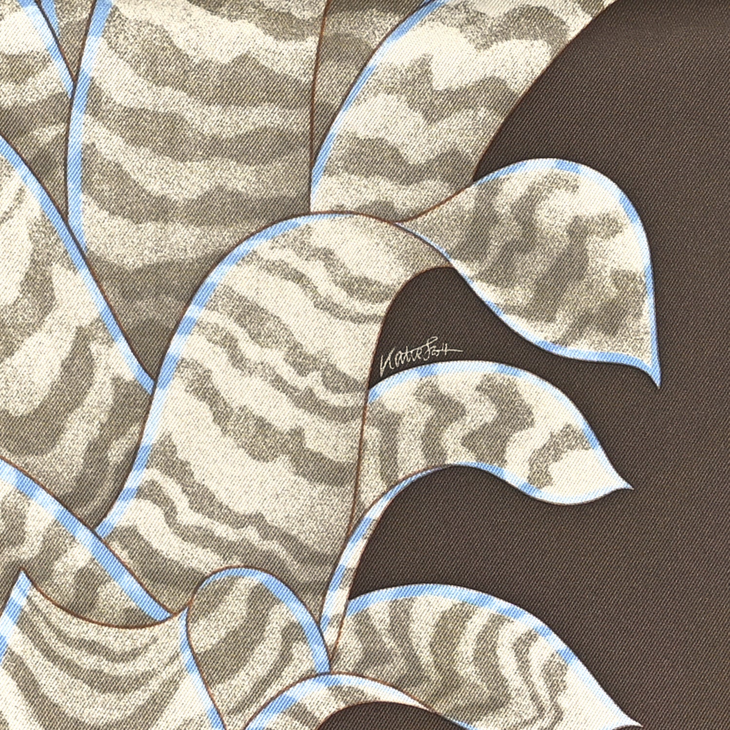 Hermes Silk Index Bromeliaceae Scarf 90 Ebene Bleu Miel 3 of 11