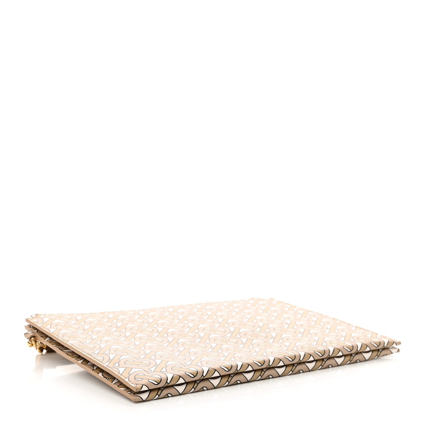 Calfskin Monogram Panola Zip Pouch Beige