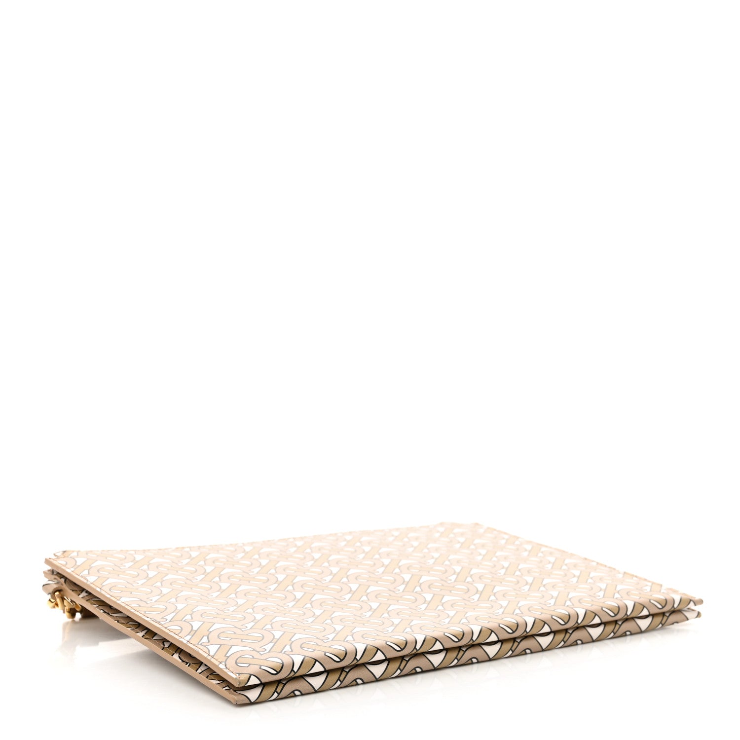 Burberry Calfskin Monogram Panola Zip Pouch Beige 4 of 10