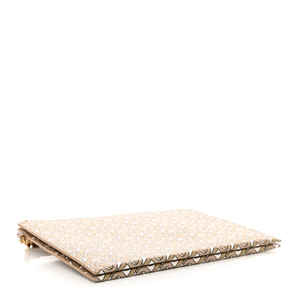 Burberry Calfskin Monogram Panola Zip Pouch Beige 4 of 10