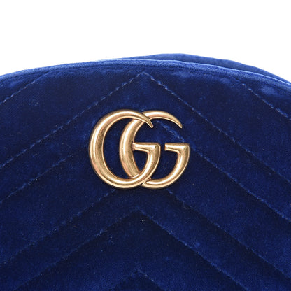 Gucci Velvet Matelasse GG Marmont Belt Bag 85 34 Cobalt Blue 8 of 10