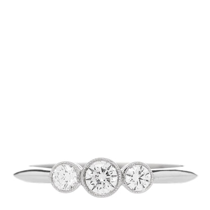 Tiffany Platinum Diamond Three Stone Milgrain Ring 54 7 1 of 5