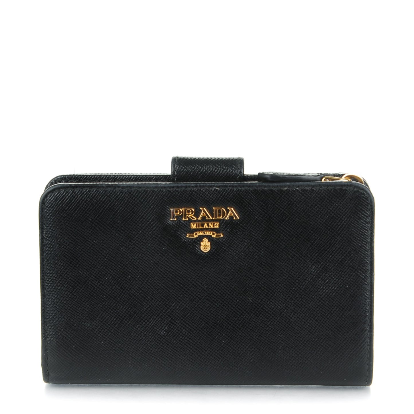 Saffiano Metal Compact Wallet Black