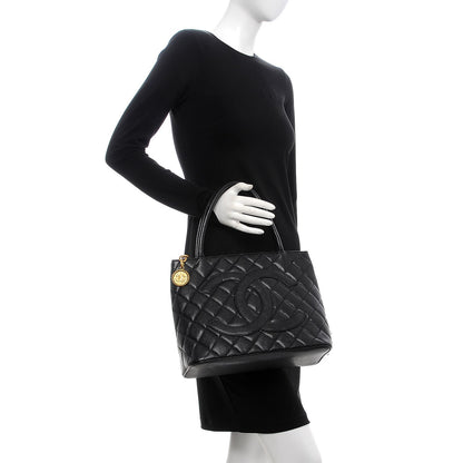 Chanel Caviar Quilted Medallion Tote Black 2 of 9