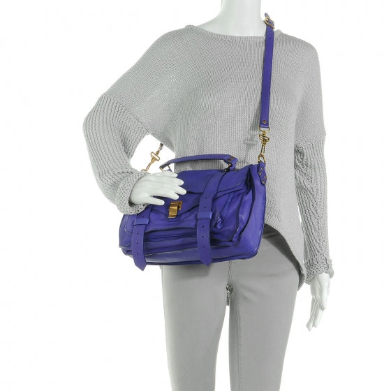 Lambskin PS1 Medium Satchel Purple Rain