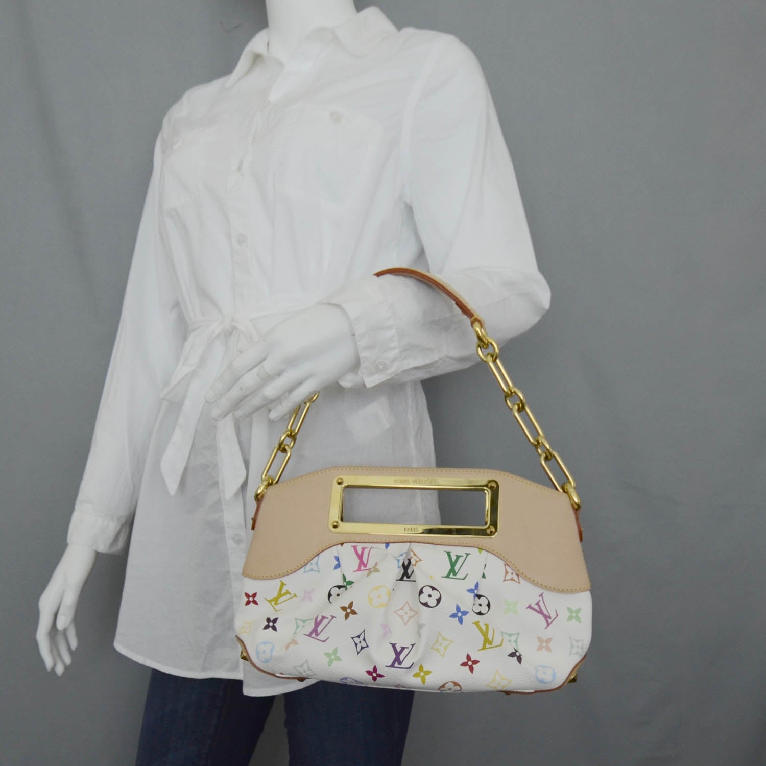 Louis Vuitton Monogram Multicolor Judy PM White 2 of 9