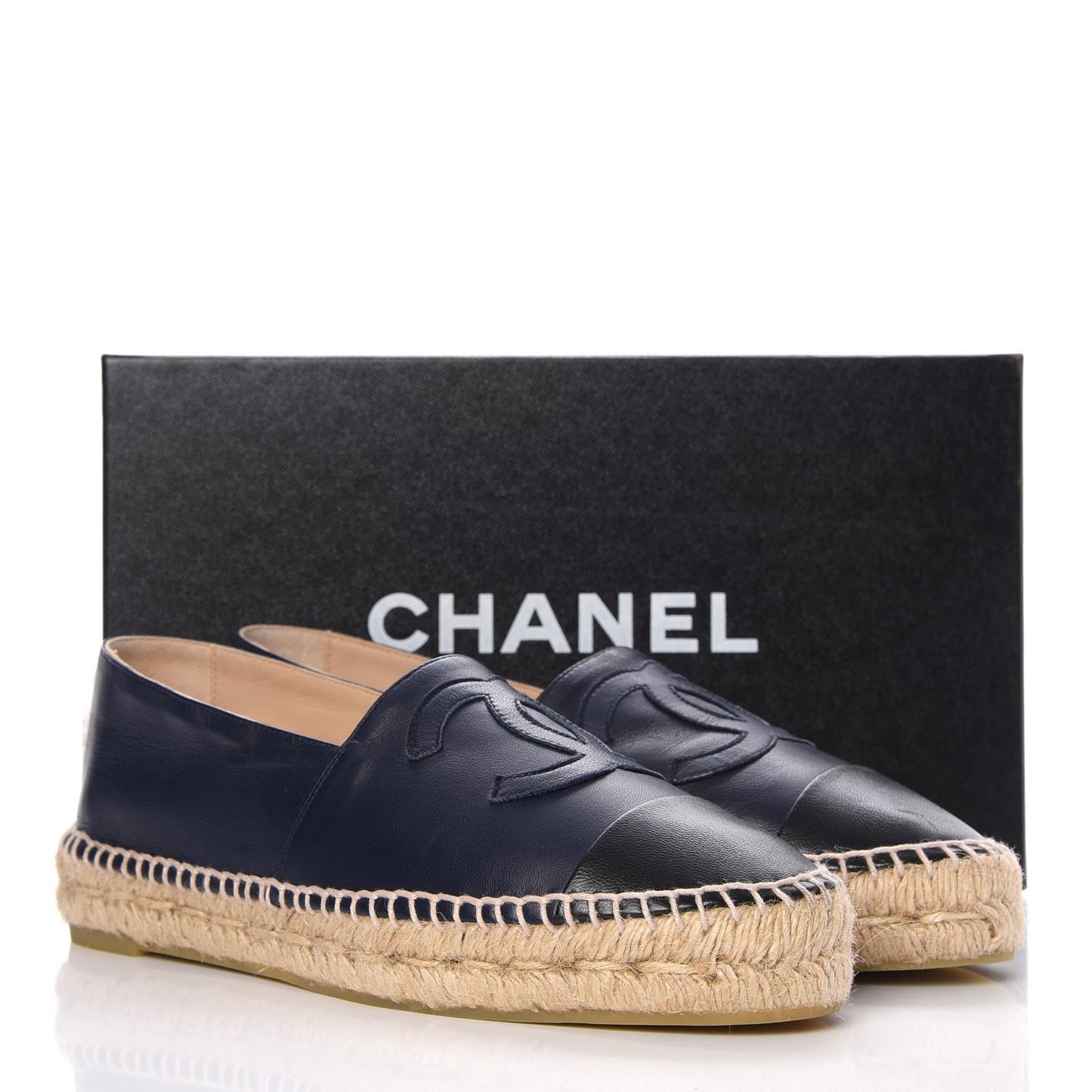 Lambskin CC Espadrilles 38 Navy Black