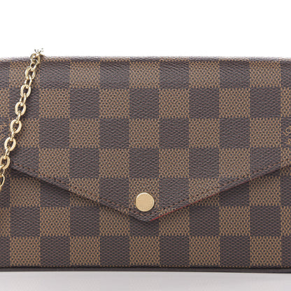 Louis Vuitton Damier Ebene Pochette Felicie Chain Wallet 18 of 18