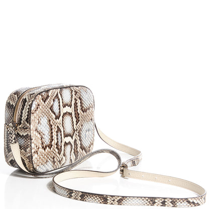 Gucci Python Small Soho Disco Bag Off White Nut Brown Beige 3 of 7