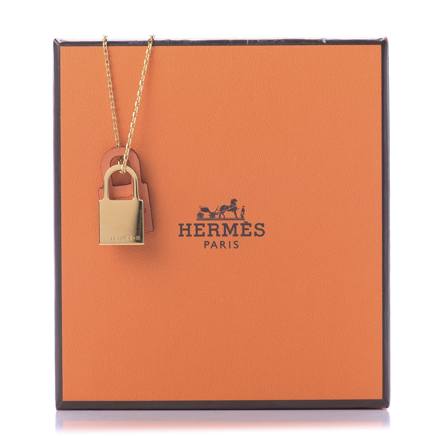 Hermes Swift Small O'Kelly Pendant Necklace Orange 7 of 7