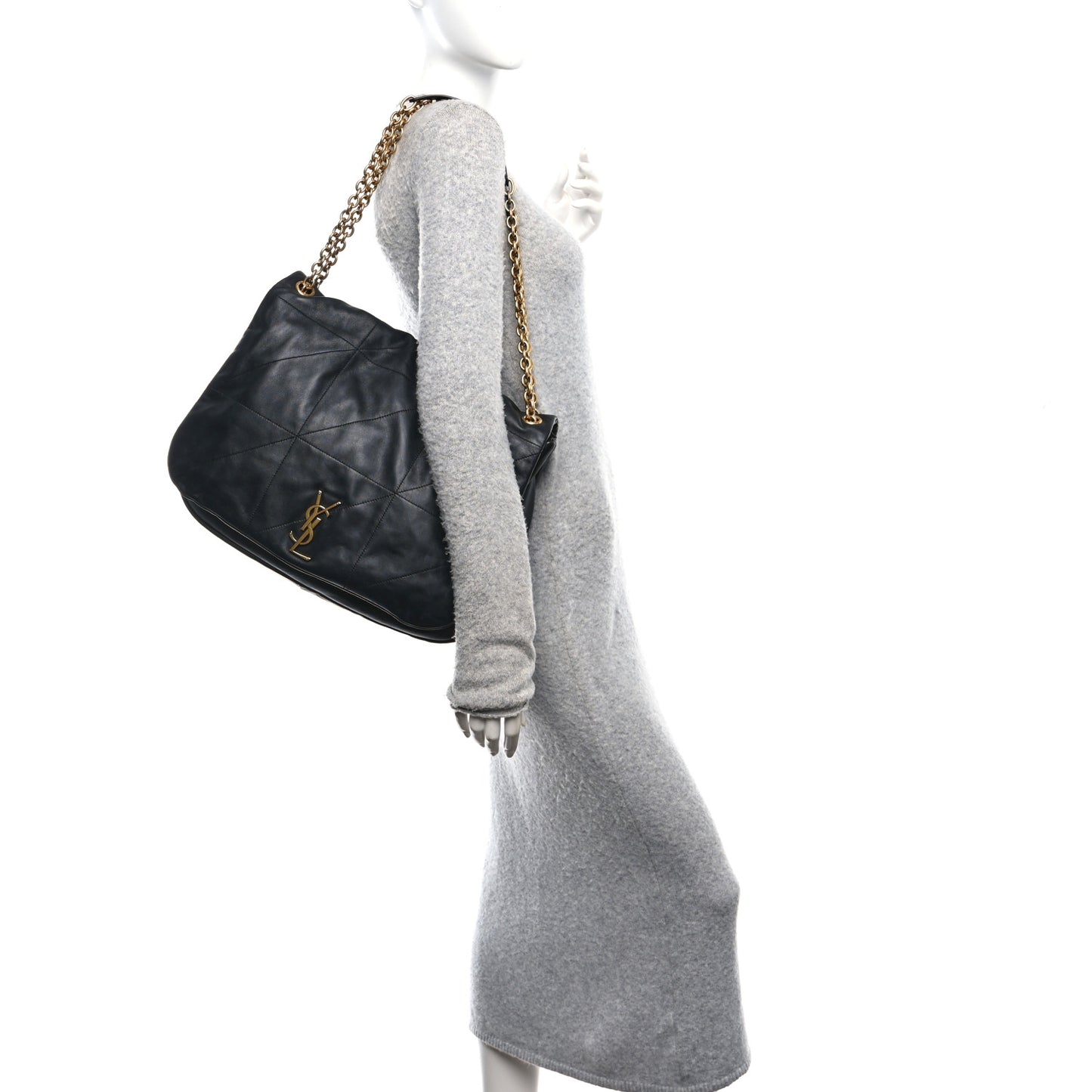 Lambskin Matelasse Monogram Large Jamie 4.3 Black