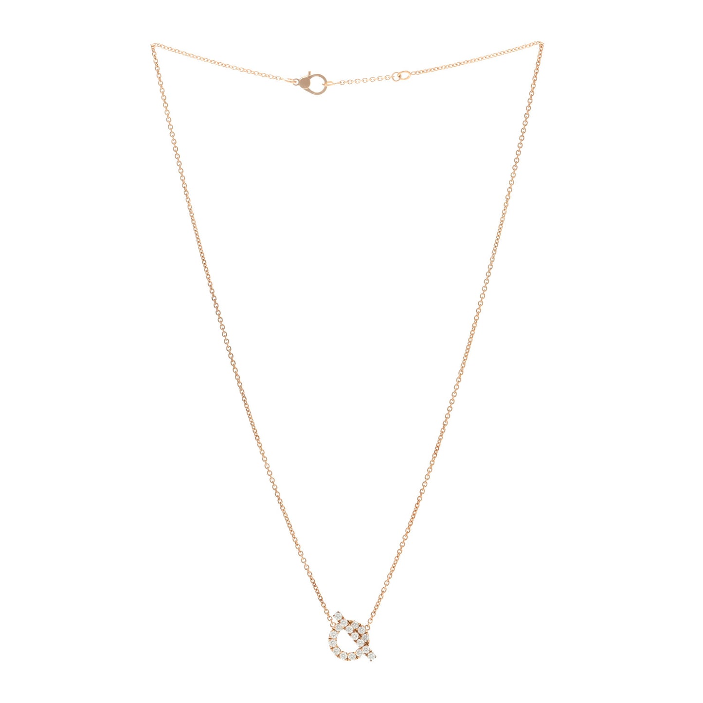 18K Rose Gold Diamond Finesse Pendant Necklace