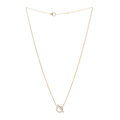 Hermes 18K Rose Gold Diamond Finesse Pendant Necklace 2 of 5