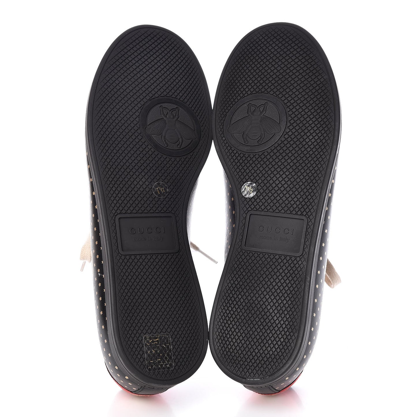 X SEGA Calfskin GUCCY Stars Mens Falacer Sneakers 7.5 Black
