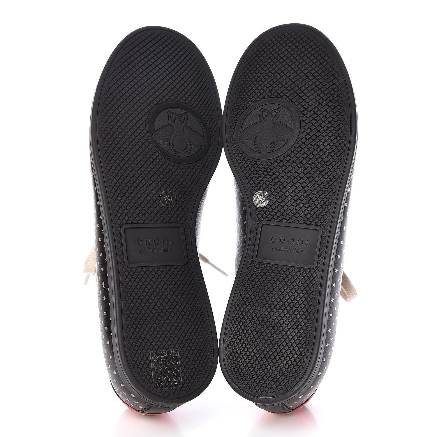 Gucci X SEGA Calfskin GUCCY Stars Mens Falacer Sneakers 7.5 Black 5 of 9
