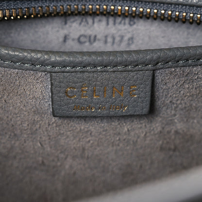 Celine Drummed Calfskin Nano Luggage Kohl 6 of 13