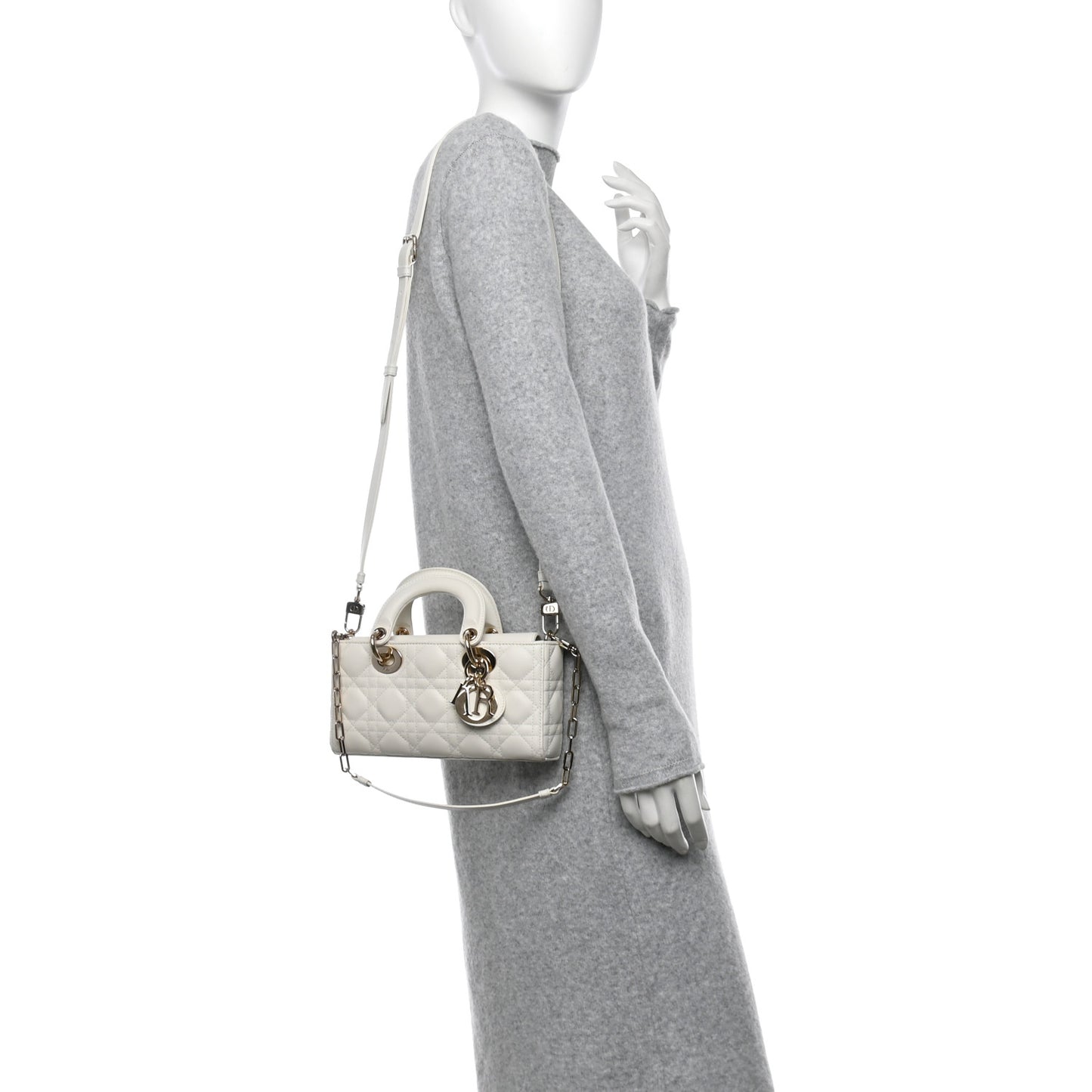 Lambskin Cannage Small Lady D-Joy Latte