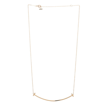 Tiffany 18K Yellow Gold Large T Smile Pendant Necklace 3 of 5