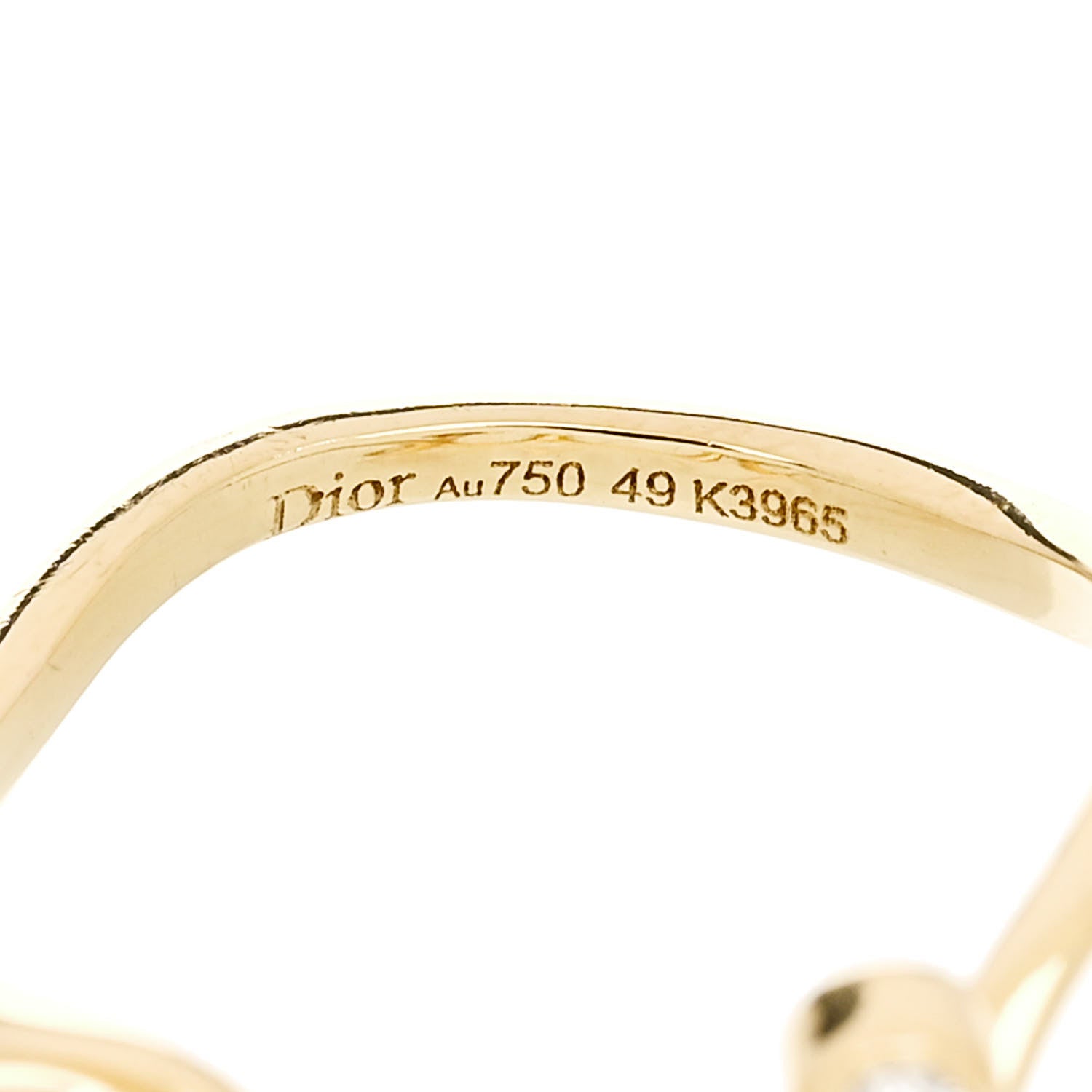 Christian Dior 18K Yellow Gold Diamond Oui Ring 49 4.75 4 of 4