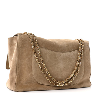 Chanel Suede Calfskin Souplissimo Maxi Flap Dark Beige 3 of 10