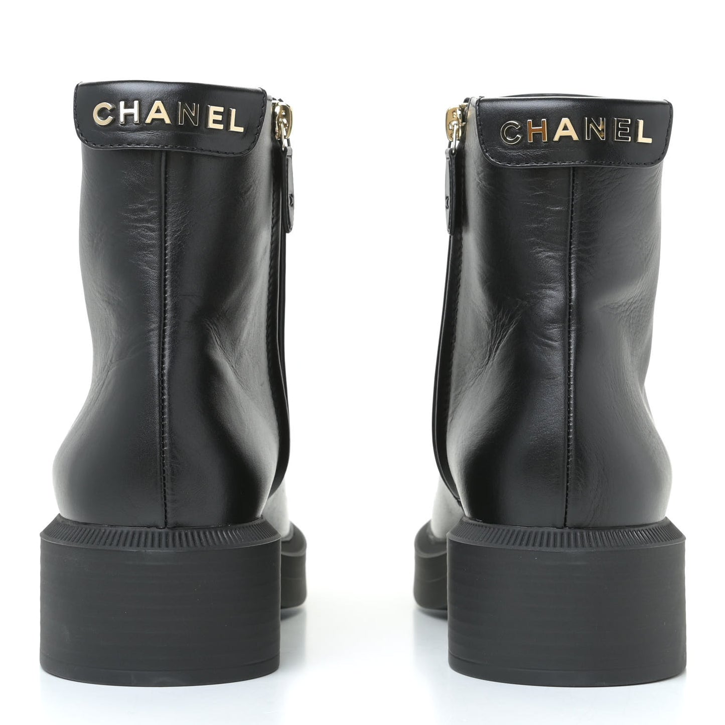 Calfskin Logo Boots 39.5 Black