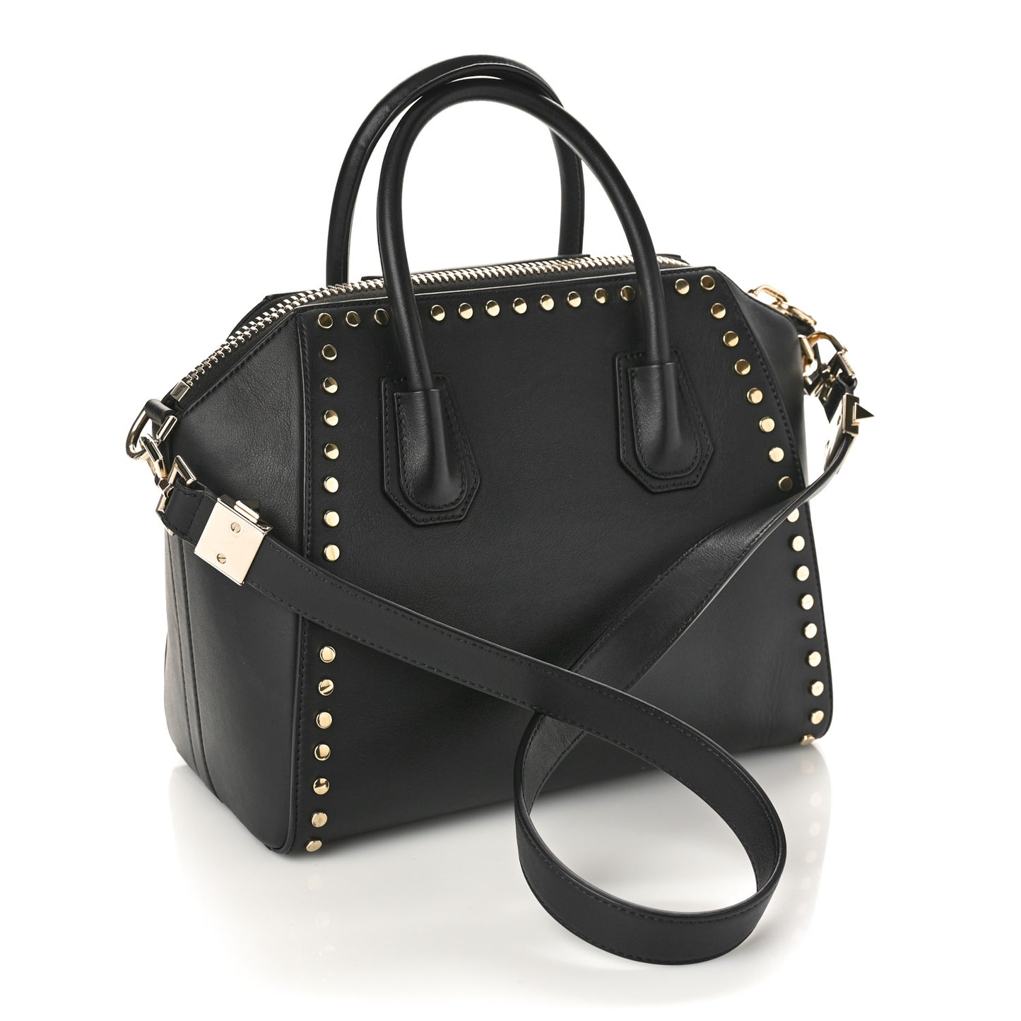 Smooth Calfskin Small Studded Antigona Black