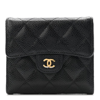 Chanel Caviar Quilted Compact Flap Wallet Black 1 of 8