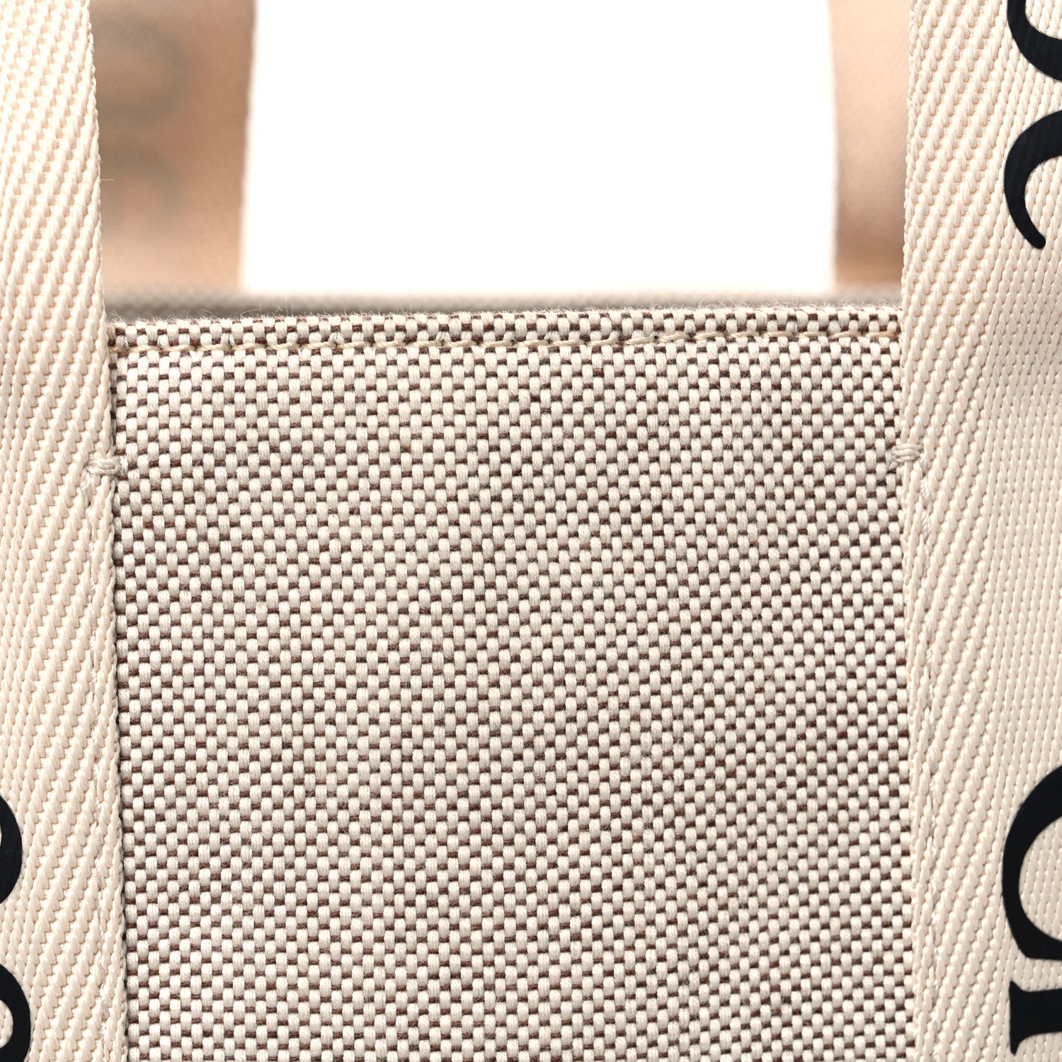 Chloe Cotton Calfskin Large Woody Ribbon Tote White Blue 8 of 10