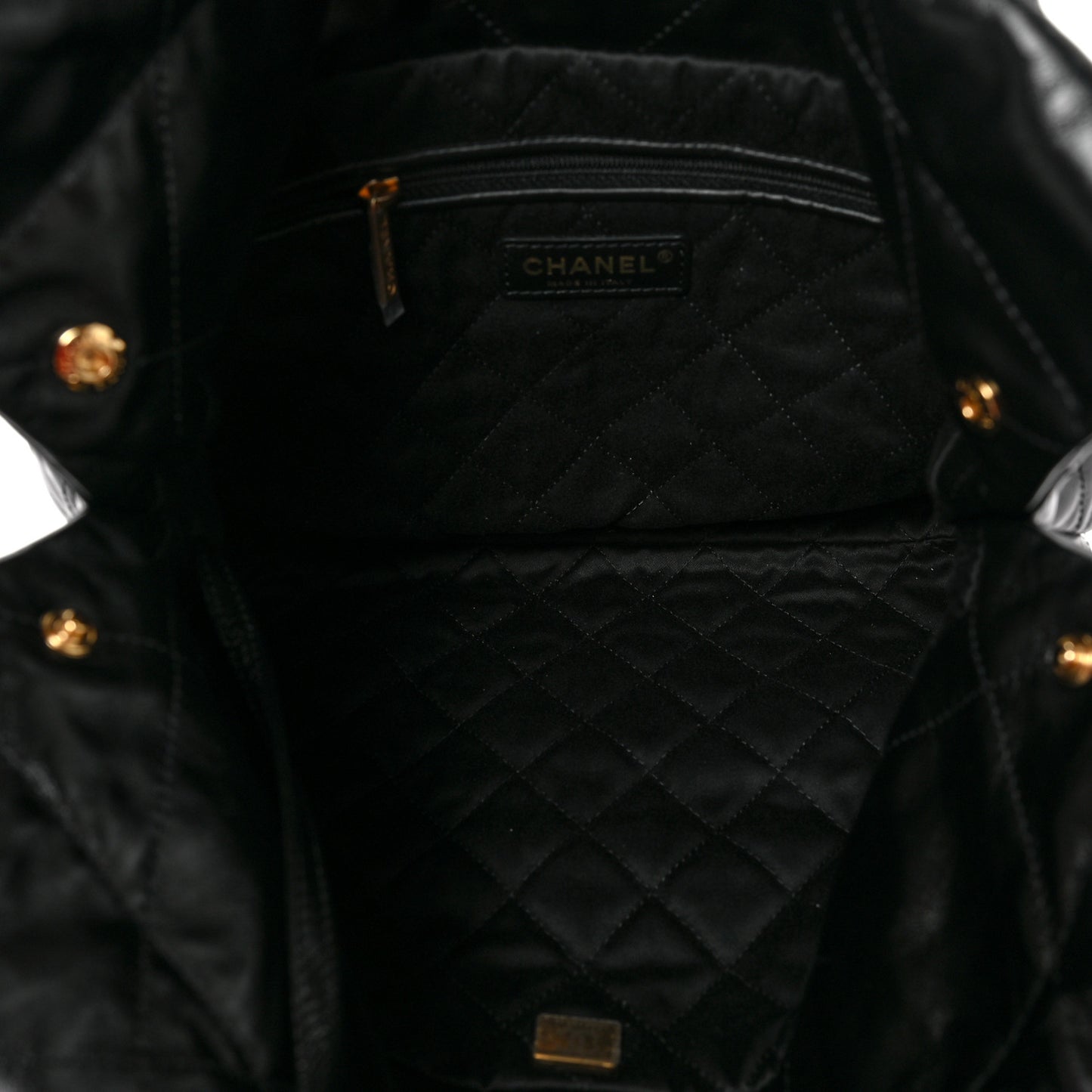 Calfskin Quilted Small Chanel 22 Black