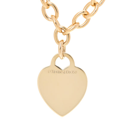 Tiffany 18K Yellow Gold Heart Tag Necklace 4 of 5