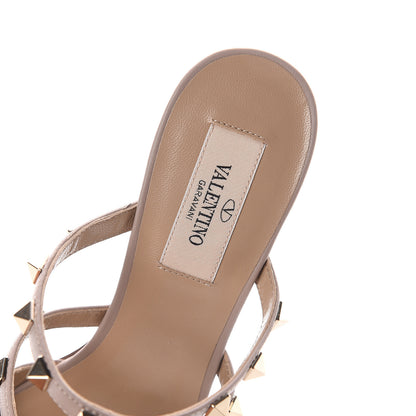 Valentino Garavani Patent Nappa Rockstud 50mm Cage Mules 35.5 Poudre 5 of 7