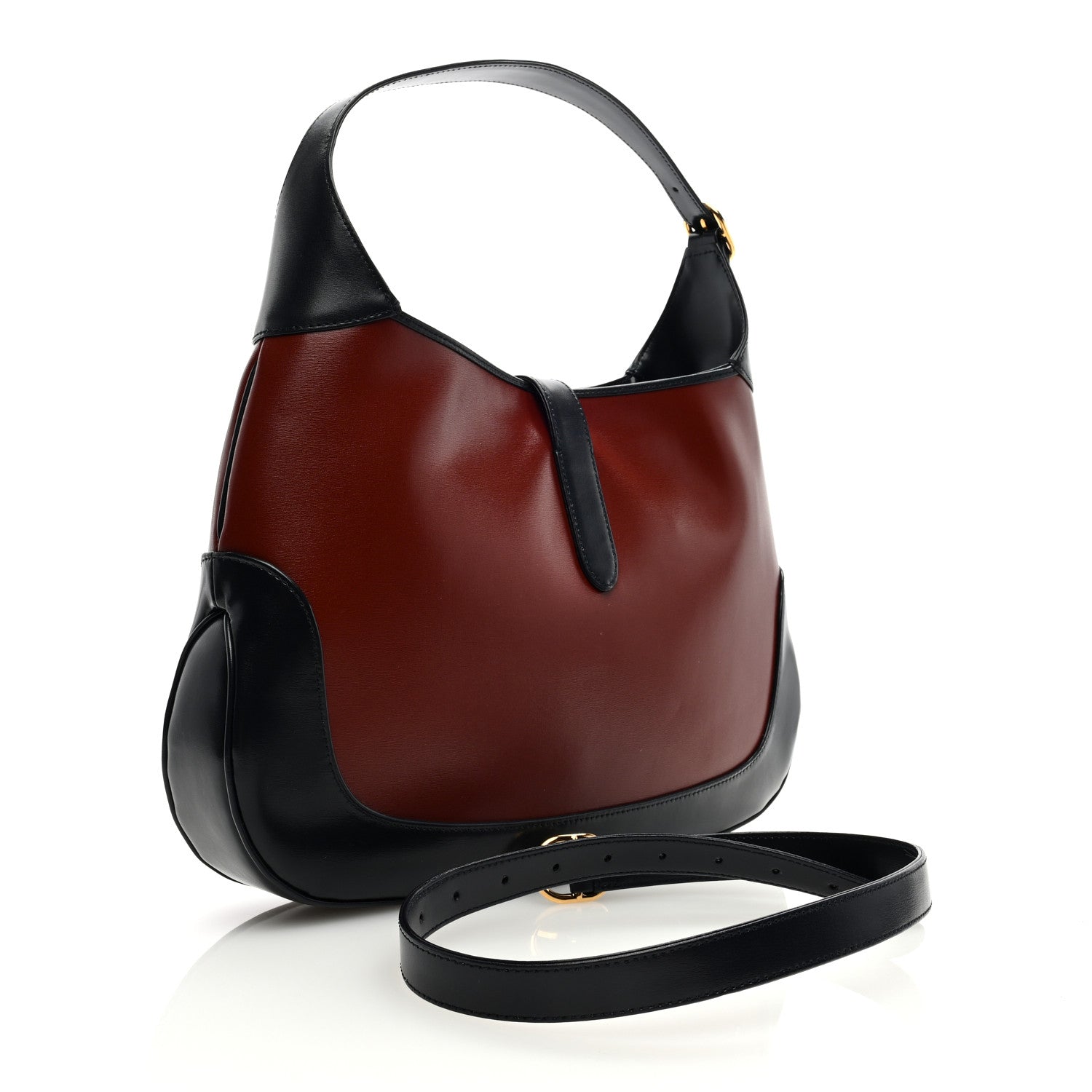 Gucci Boarded Dyana Lux Calfskin Bi-Color Medium Jackie 1961 Hobo Red Mineral Blue 3 of 8