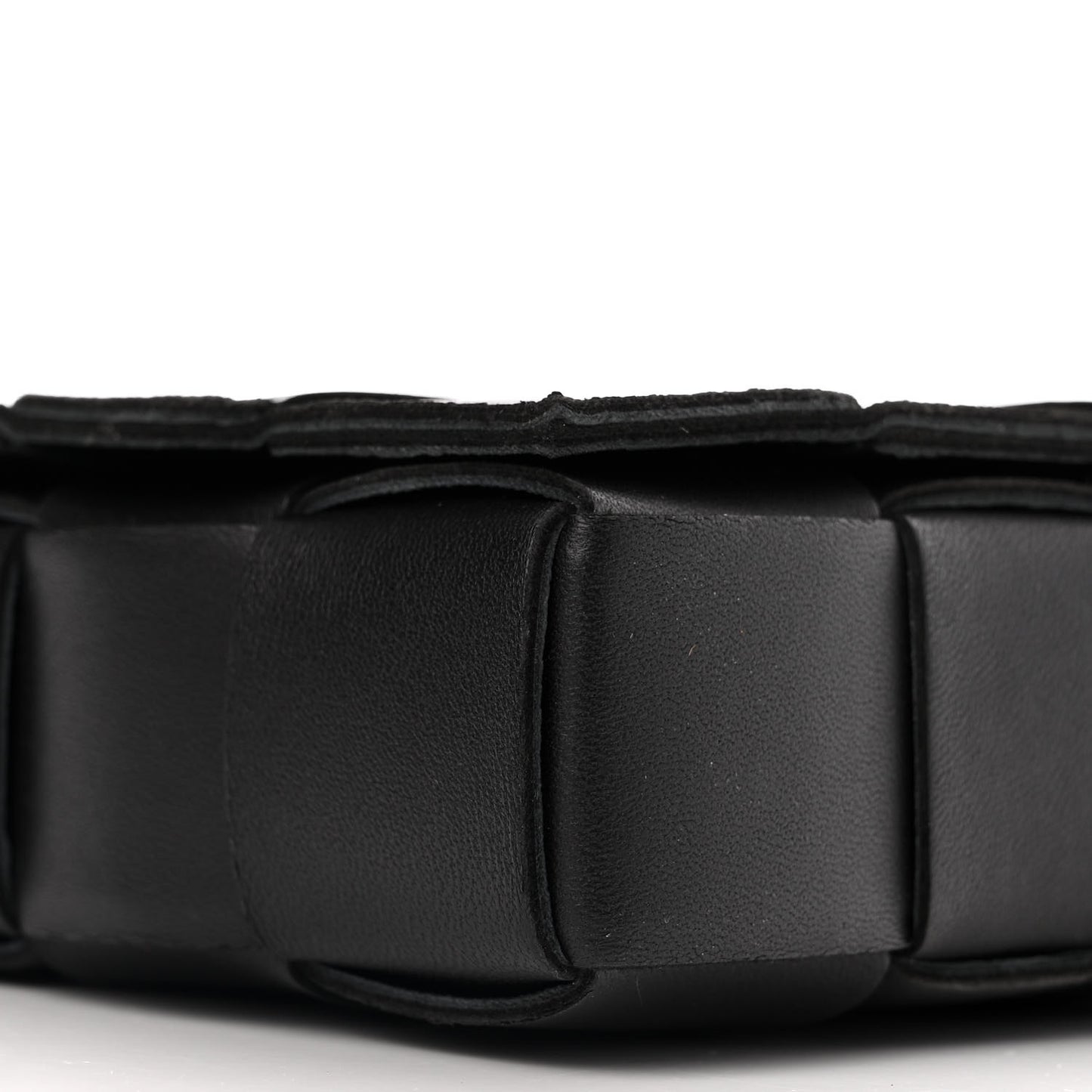 Lambskin Maxi Intrecciato Cassette Crossbody Bag Black