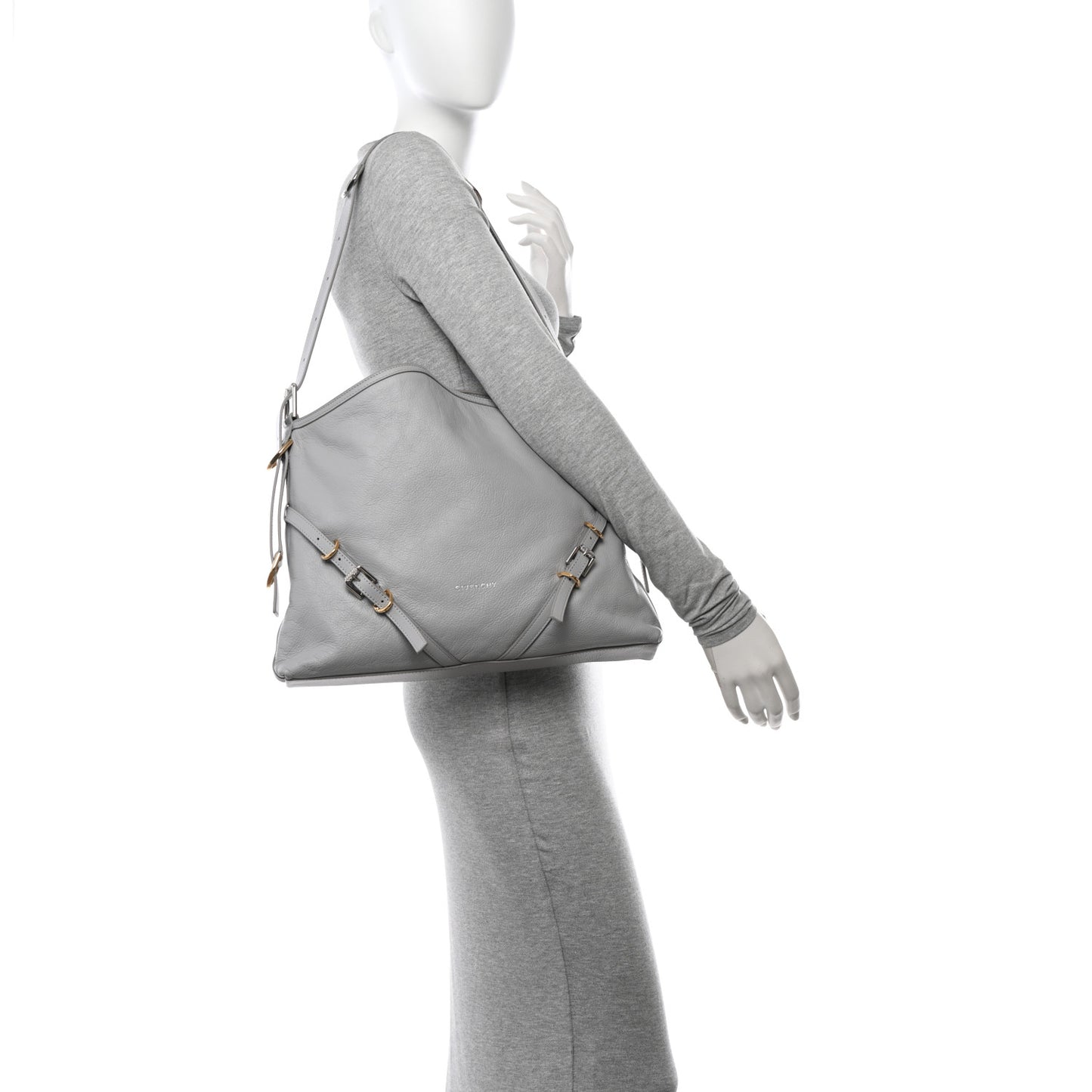 Calfskin Medium Voyou Bag Light Grey