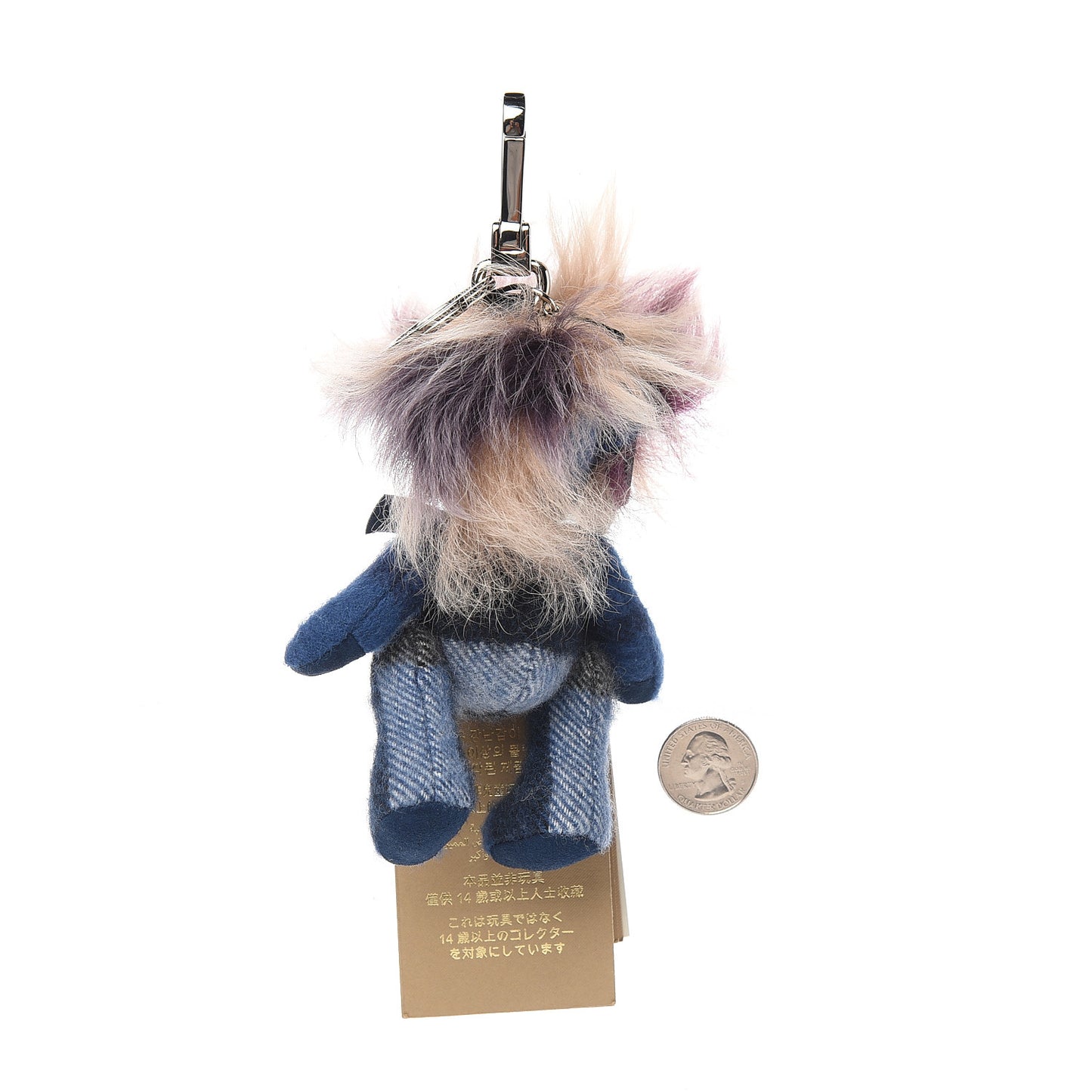 Cashmere Check Punk Thomas Bear Bag Charm Cadet Blue