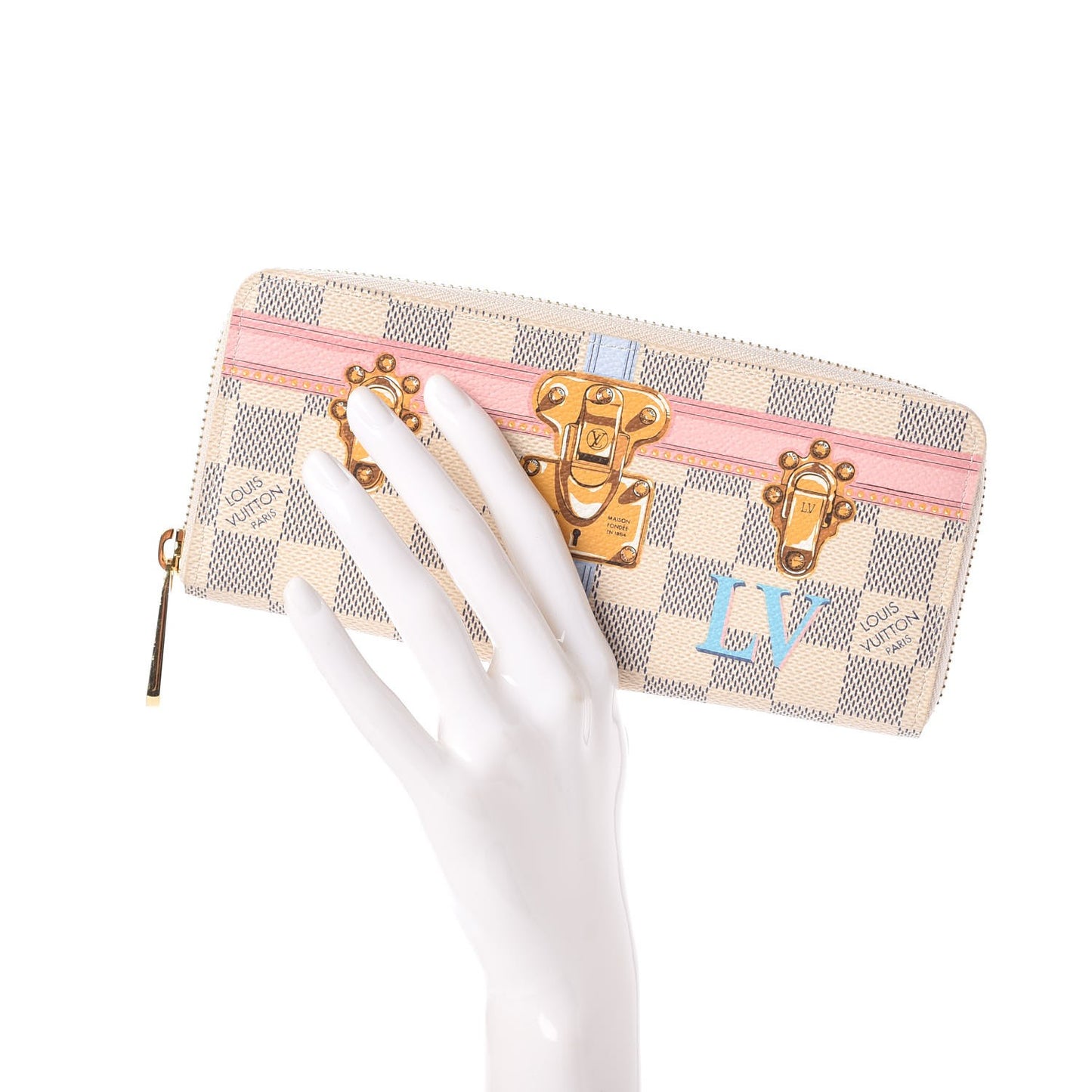 Damier Azur Summer Trunks Clemence Wallet