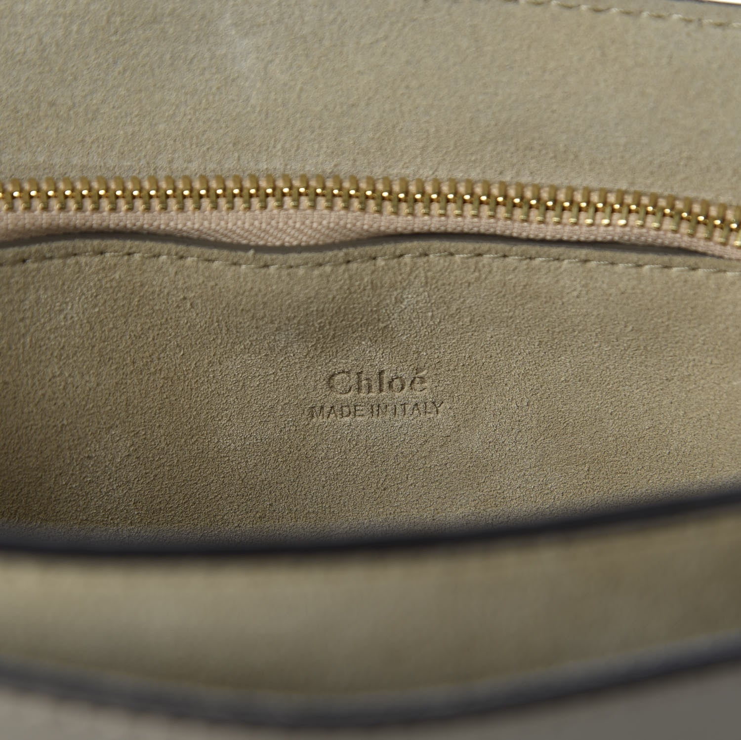 Chloe Calfskin Suede Medium Faye Shoulder Bag Motty Grey 7 of 8