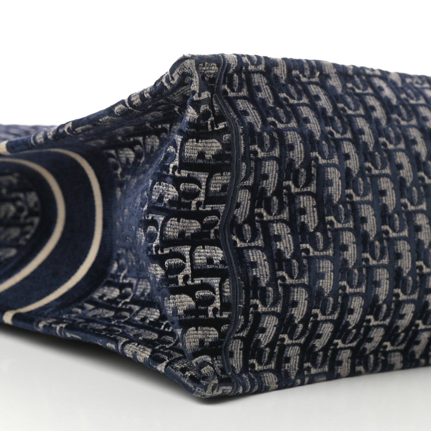 Oblique Velvet Book Tote Blue Multicolor