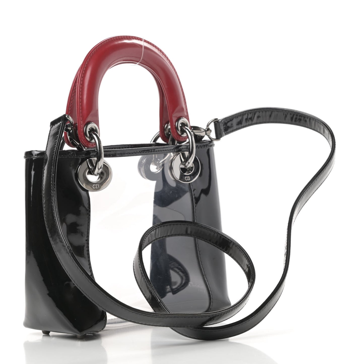 Patent PVC Mini Lady Dior Black Red
