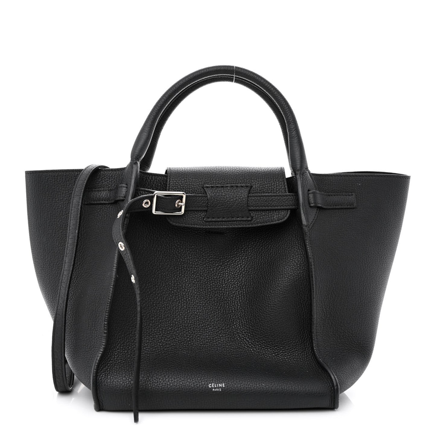 Supple Grained Calfskin Small Big Bag Black