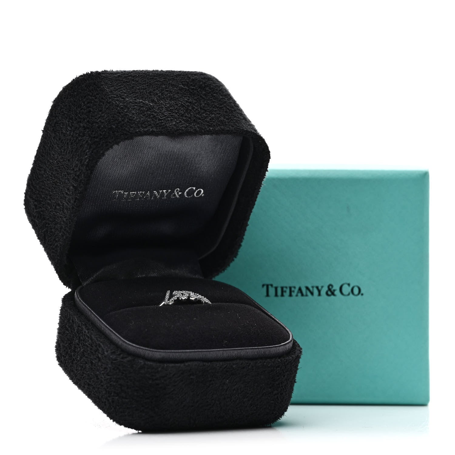 Tiffany 18K White Gold Diamond Paloma's Graffiti Love Ring 53 6.5 6 of 6
