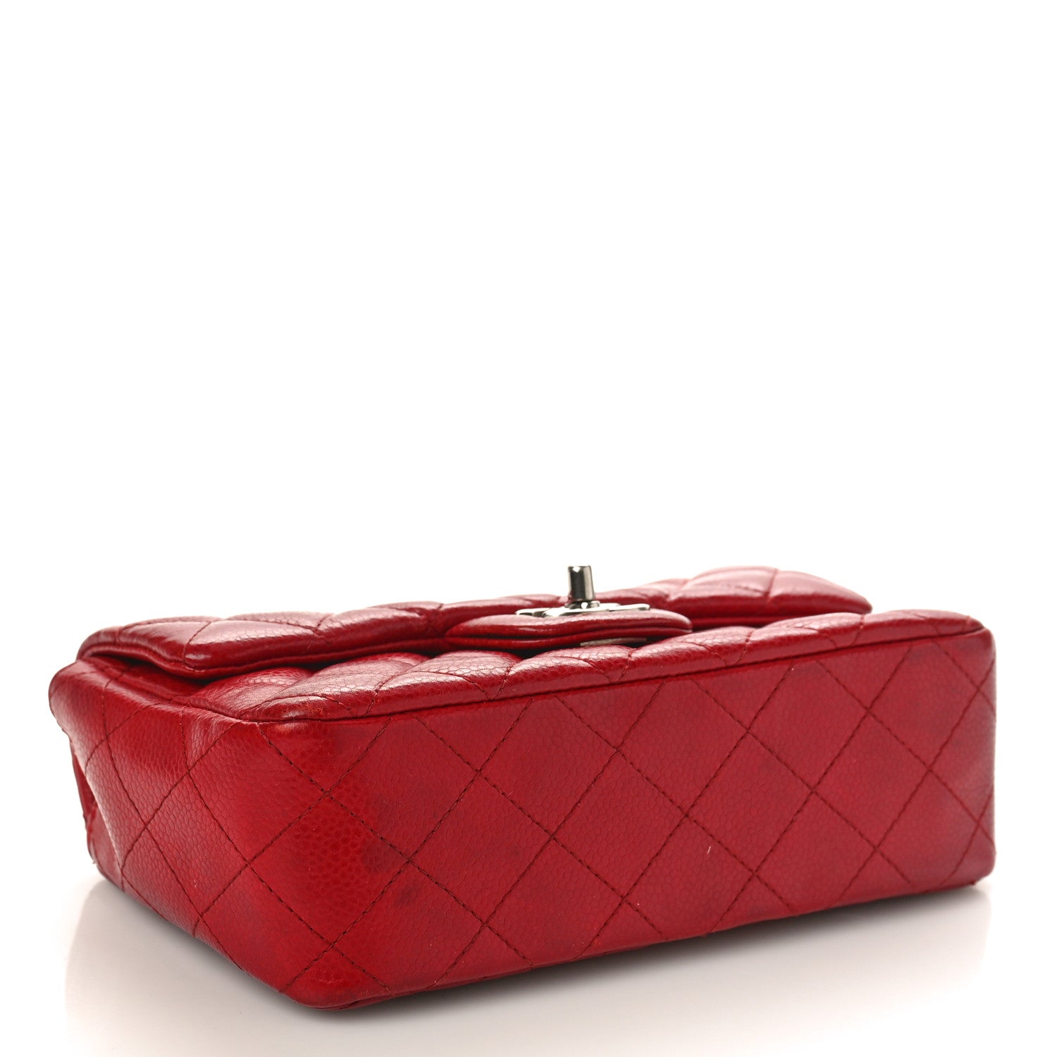 Chanel Caviar Quilted Mini Rectangular Flap Red 4 of 14
