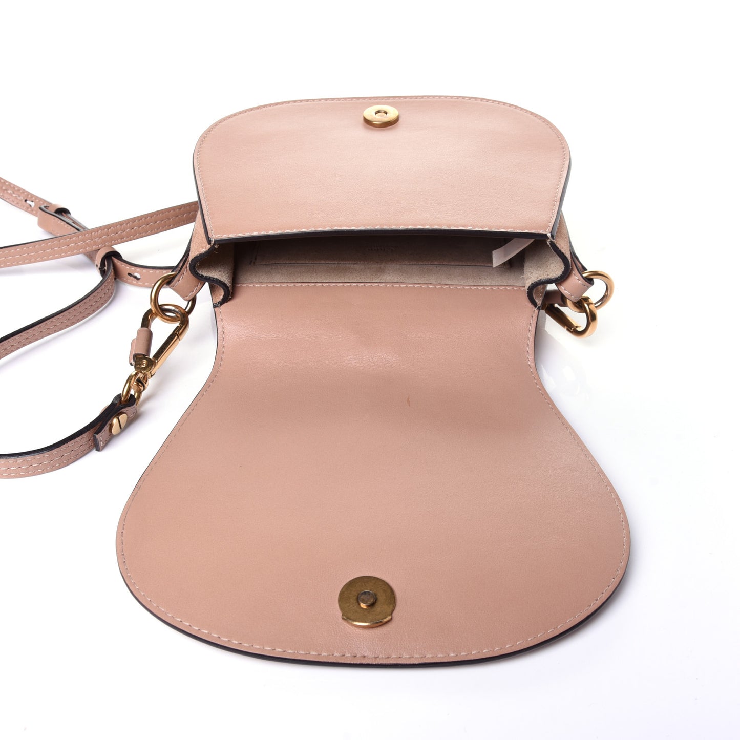 Calfskin Suede Small Nile Bracelet Bag Biscotti Beige