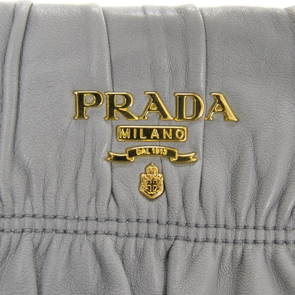 Prada Nappa Dressy Gaufre Framed Tote Nuvola 8 of 10