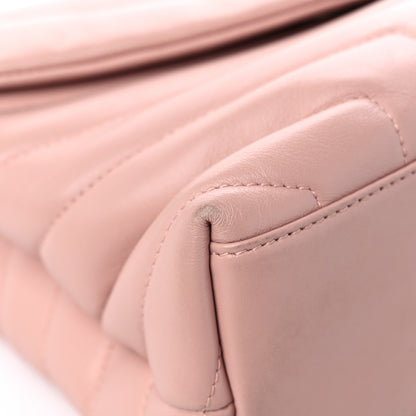 Saint Laurent Calfskin Y Quilted Monogram Small Loulou Chain Satchel Rose Antic 9 of 14